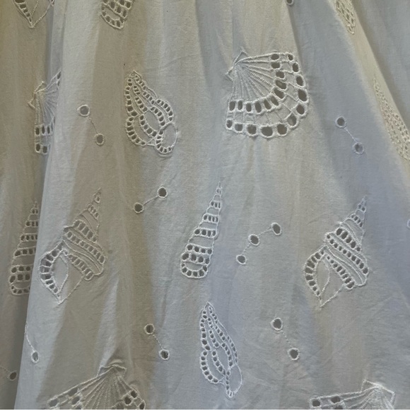 Vineyard Vines Seashell Eyelet Midi Dress White Cap Size 8 NWT Coastal Preppy - Picture 6 of 7